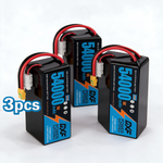 DXF SEMI-SOLID 14S 51.8V 54000mAh 5C Soft Case LiPo Battery with 8AWG Wire for Toy Cars, Boats, UAVs & Drones (1-6 Pack)