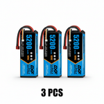 DXF 3S 11.1V 5200mAh 100C Hardcase LiPo Battery with 10AWG Deans for 1/8 1/10 RC Cars, Trucks, Buggies (2 Pack Available)