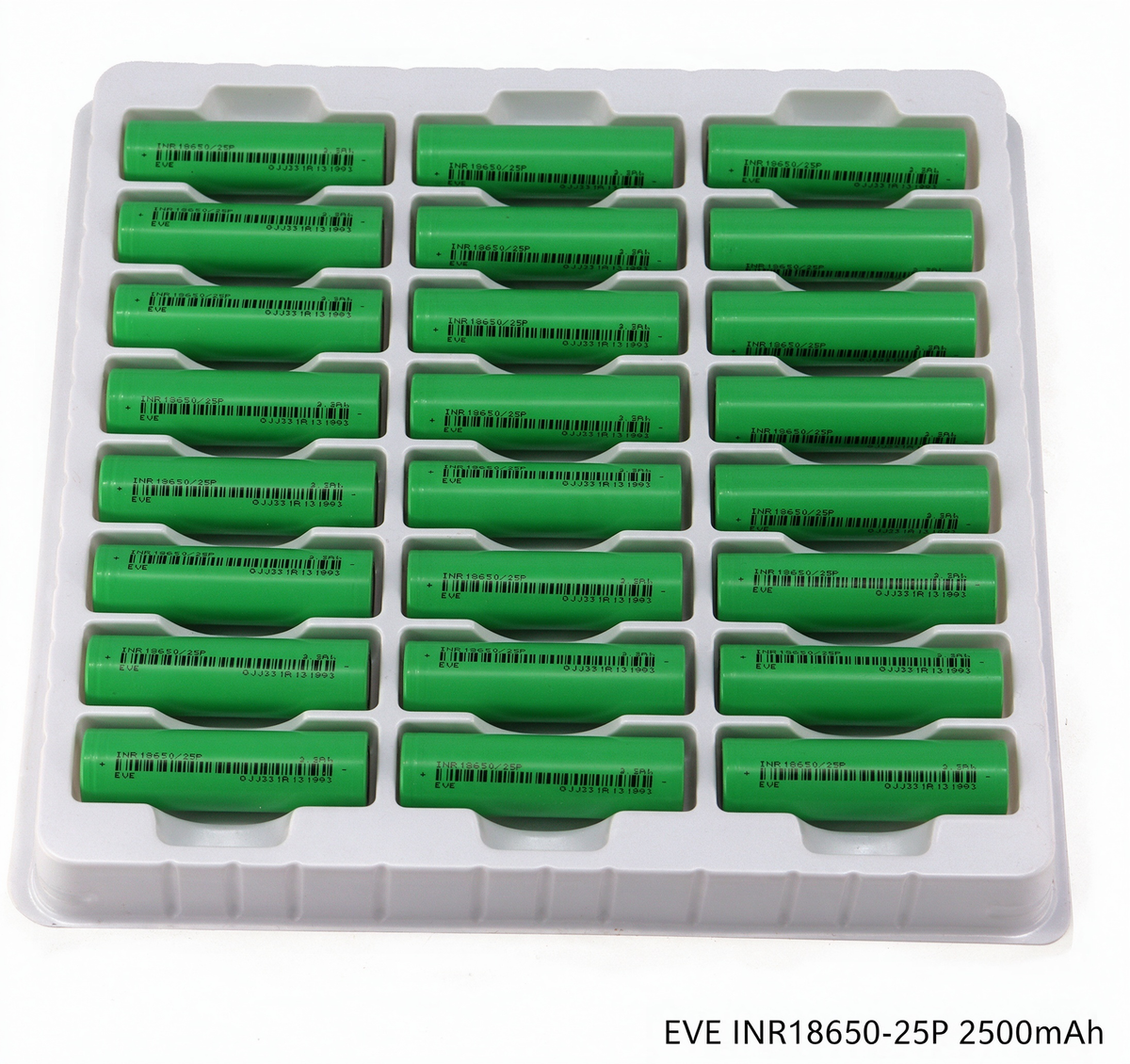 EVE INR18650-25P 2500mAh 20A Li-ion Battery for Power Tools, E-Bikes & DIY Battery Packs (1-100 PCS)
