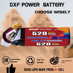 DXF LiPo Battery 6S HV 22.8V 520mAh 80C with PH2.0 / JST / XT30 / SM / XT60 / EC5 / XT90 for FPV Drone Whoop Micro Racing