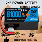 DXF 14S 51.8V 81000mAh 5C Soft Case LiPo Battery with 8AWG Wire for Toy Cars, Boats, UAVs & Drones (1-6 Pack)