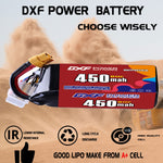 DXF LiPo Battery 6S HV 22.8V 450mAh 80C with PH2.0 / JST / XT30 / SM / XT60 / EC5 / XT90 for FPV Drone Whoop Micro Racing