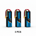 DXF 6S 22.2V 10000mAh 100C Graphene Blue Softcase LiPo Battery with XT90 for RC Cars Drones Helicopters Boats (1-6 Pack)