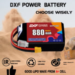 DXF 3S 11.4V 880mAh 150C LiPo Battery for FPV Micro Drones (PH2.0 / JST / XT30 / SM / XT60 / EC5 / XT90 Options)