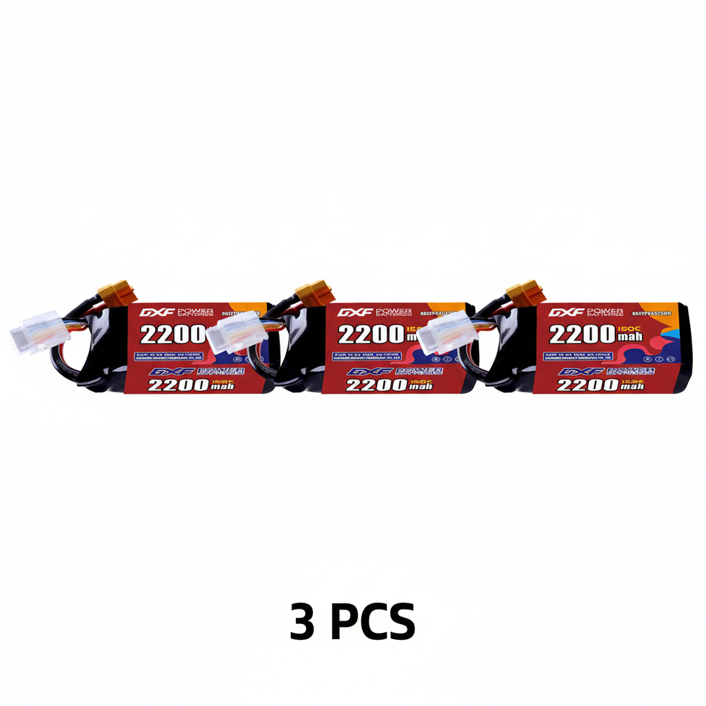 DXF 4S 14.8V 2200mAh 150C Softcase LiPo Battery with XT60 for RC Cars, Boats, Trucks (1-6 Pack Available)