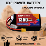 DXF 3S 11.1V 1350mAh 100C LiPo Battery for FPV Micro Drones (PH2.0 / JST / XT30 / SM / XT60 / EC5 / XT90 Options)