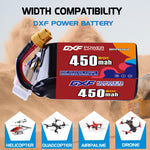 DXF LiPo Battery 6S 22.2V 450mAh 80C  PH2.0 / JST / XT30 / SM / XT60 / EC5 / XT90 for FPV Drone Whoop Micro Racing