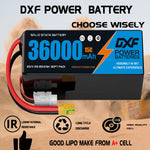 DXF 6S 23.1V 36000mAh 15C Soft Case LiPo Battery with 8AWG Wire for Toy Cars, Boats, UAVs & Drones (1-6 Pack)