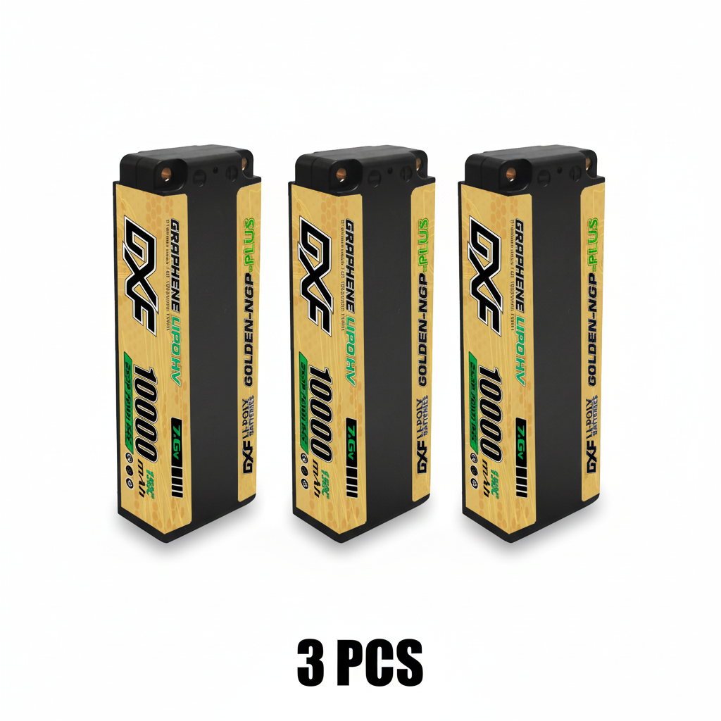 DXF 5mm 2S 10000mAh 7.6V 150C GOLDEN-NGP PLUS EFRA Certificate High Capacity Hardcase LiPo Battery with XT90 Plug for 1:8 Scale RC Car, Multi-Rotor RC Airplane, RC Helicopter, RC Boat