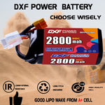 DXF LiPo Battery 4S 14.8V 2800mAh 110C with PH2.0 / JST / XT30 / SM / XT60 / EC5 / XT90 for FPV Drone Whoop Micro Racing