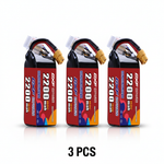 DXF 6S 22.2V 2200mAh 150C Graphene Softcase LiPo Battery with XT60 & 12AWG Wire (1-6 Pack)