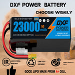 DXF SEMI-SOLID 12S 44.4V 23000mAh 5C Soft Case LiPo Battery with 8AWG Wire for UAVs & Drones (1-6 Pack)