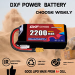 DXF 2S 7.4V 2200mAh 150C LiPo Battery for FPV Micro Drones (PH2.0 / JST / XT30 / SM / XT60 / EC5 / XT90 Options)