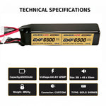 DXF Lipo Battery 12S 44.4V 6500mAh 100C GoldSeries Graphene Softcase with EC5 / T / TRX / XT60 / XT90 / XT150 / Q8s Plug for RC 1/8 1/10 Buggy Truck Car Off-Road Drone