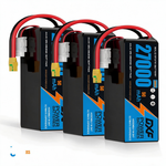 DXF SEMI-SOLID 12S 44.4V 27000mAh 5C Soft Case LiPo Battery with 8AWG Wire for UAVs & Drones (1-6 Pack)