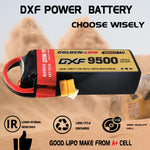 DXF LiPo Battery 6S 22.2V 9500mAh 150C Graphene Softcase with EC5 / T / TRX / XT60 / XT90 / XT150 / Q8s Plug for RC 1/8 1/10 Buggy Truck Car Off-Road Drone