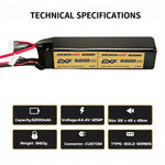 DXF Lipo Battery 12S 44.4V 5200mAh 150C GoldSeries Graphene Softcase with EC5 / T / TRX / XT60 / XT90 / XT150 / Q8s Plug for RC 1/8 1/10 Buggy Truck Car Off-Road Drone