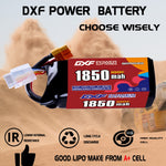 DXF 4S 14.8V 1850mAh 100C LiPo Battery for FPV Micro Drones (PH2.0 / JST / XT30 / SM / XT60 / EC5 / XT90 Options)
