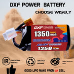 DXF LiPo Battery 4S 14.8V 1350mAh 100C with PH2.0 / JST / XT30 / SM / XT60 / EC5 / XT90 for FPV Drone Whoop Micro Racing