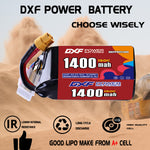 DXF 6S 22.2V 1400mAh 150C LiPo Battery for FPV Micro Drones (PH2.0 / JST / XT30 / SM / XT60 / EC5 / XT90 Options)