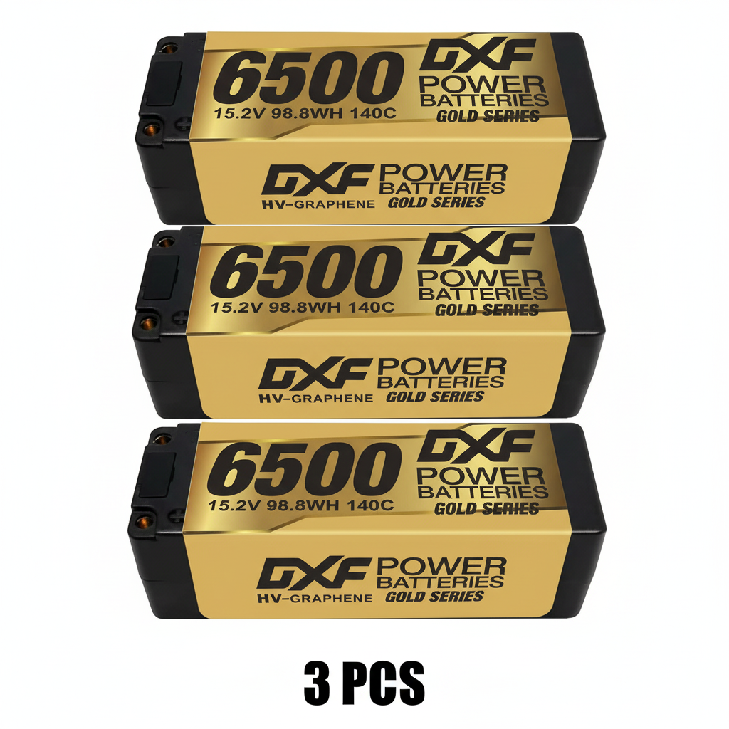 DXF Lipo Battery 4S 15.2V 6500MAH 140C GoldSeries  LCG 5MM Graphene lipo Hardcase with EC5 and XT90 Plug for Rc 1/8 1/10 Buggy Truck Car Off-Road Drone
