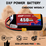 DXF 3S 11.1V 450mAh 80C LiPo Battery for FPV Micro Drones (PH2.0 / JST / XT30 / SM / XT60 / EC5 / XT90 Options)
