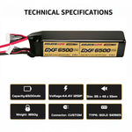DXF Lipo Battery 12S 44.4V 6500mAh 150C GoldSeries Graphene Softcase with EC5 / T / TRX / XT60 / XT90 / XT150 / Q8s Plug for RC 1/8 1/10 Buggy Truck Car Off-Road Drone