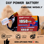 DXF 4S 14.8V 1050mAh 150C LiPo Battery for FPV Micro Drones (PH2.0 / JST / XT30 / SM / XT60 / EC5 / XT90 Options)