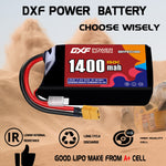 DXF 2S 7.4V 1400mAh 150C LiPo Battery for FPV Micro Drones (PH2.0 / JST / XT30 / SM / XT60 / EC5 / XT90 Options)