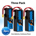 DXF 6S 22.8V 10000mAh 100C Soft Case LiHV Battery with 8AWG Wire for Toy Cars, Boats, UAVs & Drones (1-6 Pack)