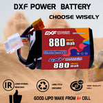 DXF 4S 15.2V 880mAh 150C LiPo Battery for FPV Micro Drones (PH2.0 / JST / XT30 / SM / XT60 / EC5 / XT90 Options)