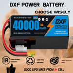 DXF SEMI-SOLID 6S 22.2V 40000mAh 5C Soft Case LiPo Battery with 8AWG Wire for Toy Cars, Boats, UAVs & Drones (1-6 Pack)