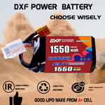 DXF 4S 14.8V 1550mAh 150C LiPo Battery for FPV Micro Drones (PH2.0 / JST / XT30 / SM / XT60 / EC5 / XT90 Options)