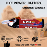 DXF LiPo Battery 4S HV 15.2V 520mAh 80C with PH2.0 / JST / XT30 / SM / XT60 / EC5 / XT90 for FPV Drone Whoop Micro Racing