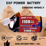 DXF 4S 14.8V 1100mAh 120C LiPo Battery for FPV Micro Drones (PH2.0 / JST / XT30 / SM / XT60 / EC5 / XT90 Options)