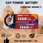 DXF 6S 22.2V 1350mAh 140C LiPo Battery for FPV Micro Drones (PH2.0 / JST / XT30 / SM / XT60 / EC5 / XT90 Options)
