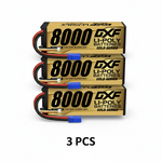 DXF 3S 11.4V 8000mAh 140C Graphene Hardcase LiPo Battery with EC5 Plug for 1/8 1/10 RC Cars, Trucks, Buggies (1-6 Pack Available)