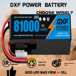 DXF 12S 44.4V 81000mAh 5C Soft Case LiPo Battery with 8AWG Wire for Toy Cars, Boats, UAVs & Drones (1-6 Pack)