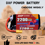 DXF 5S 18.5V 2200mAh 100C LiPo Battery for FPV Micro Drones (PH2.0 / JST / XT30 / SM / XT60 / EC5 / XT90 Options)