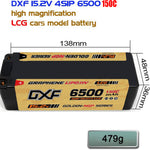 DXF LiPo Battery 4S HV 15.2V 6500mAh 150C Graphene NGP Gold Version with 5mm Bullet / EC5 / T / TRX / XT60 / XT90 / XT150 / Q8s Plug for RC 1/8 1/5 Scale Car Buggy Truggy Racing
