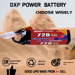 DXF 4S 15.2V 720mAh 100C LiPo Battery for FPV Micro Drones (PH2.0 / JST / XT30 / SM / XT60 / EC5 / XT90 Options)