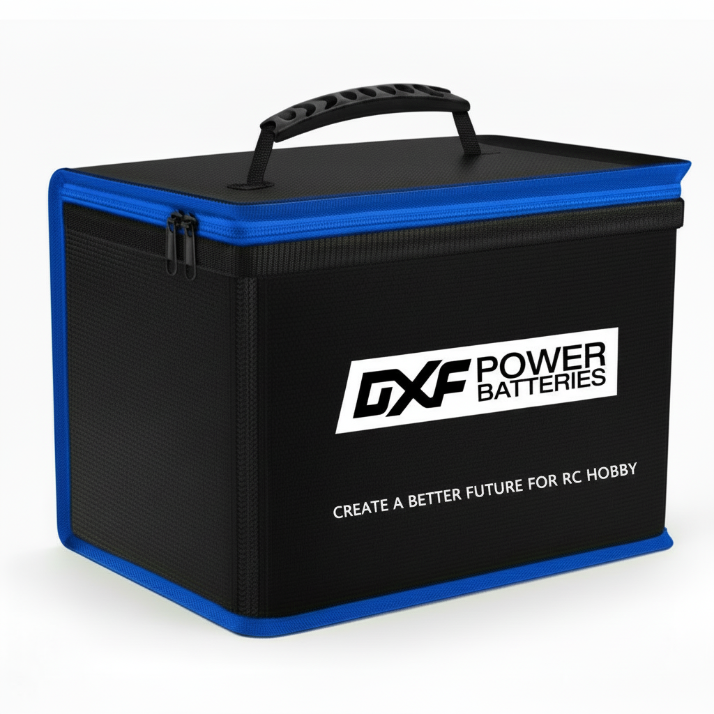 DXF LiPo Battery Fireproof Safety Bag - Charging & Storage Guard with Double Zipper (1-6 Pack Options Available)