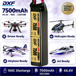 DXF Lipo Battery 12S 44.4V 7500mAh 100C GoldSeries Graphene Softcase with EC5 / T / TRX / XT60 / XT90 / XT150 / Q8s Plug for RC 1/8 1/10 Buggy Truck Car Off-Road Drone