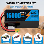 DXF LiPo Battery 6S HV 22.8V 16000mAh 100C Graphene Softcase Blue with EC5 / T / TRX / XT60 / XT90 / XT150 / Q8s Plug for RC 1/8 1/10 Buggy Truck Car Off-Road Drone