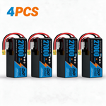 DXF 6S 22.2V 27000mAh 5C Soft Case LiPo Battery with 8AWG Wire for Toy Cars, Boats, UAVs & Drones (1-6 Pack)