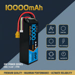 DXF 4S 14.8V 10000mAh 100C Graphene Softcase LiPo Battery with XT90 & 10AWG Wire (1-6 Pack)