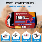 DXF 5S 18.5V 1550mAh 150C LiPo Battery for FPV Micro Drones (PH2.0 / JST / XT30 / SM / XT60 / EC5 / XT90 Options)