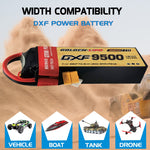 DXF LiPo Battery 2S 7.4V 9500mAh 150C Graphene Softcase with EC5 / T / TRX / XT60 / XT90 / XT150 / Q8s Plug for RC 1/8 1/10 Buggy Truck Car Off-Road Drone