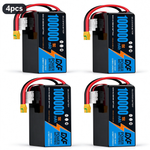 DXF SEMI-SOLID 14S 53.9V 100000mAh 15C Soft Case LiPo Battery with 8AWG Wire for Toy Cars, Boats, UAVs & Drones (1-6 Pack)