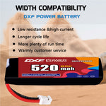 DXF LiPo Battery 2S HV 7.6V 520mAh 80C with PH2.0 / JST / XT30 / SM / XT60 / EC5 / XT90 for FPV Drone Whoop Micro Racing